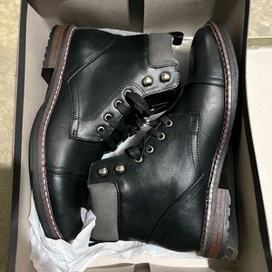 Good fellow men’s leather combat boots size 9.5 NEW IN BOX